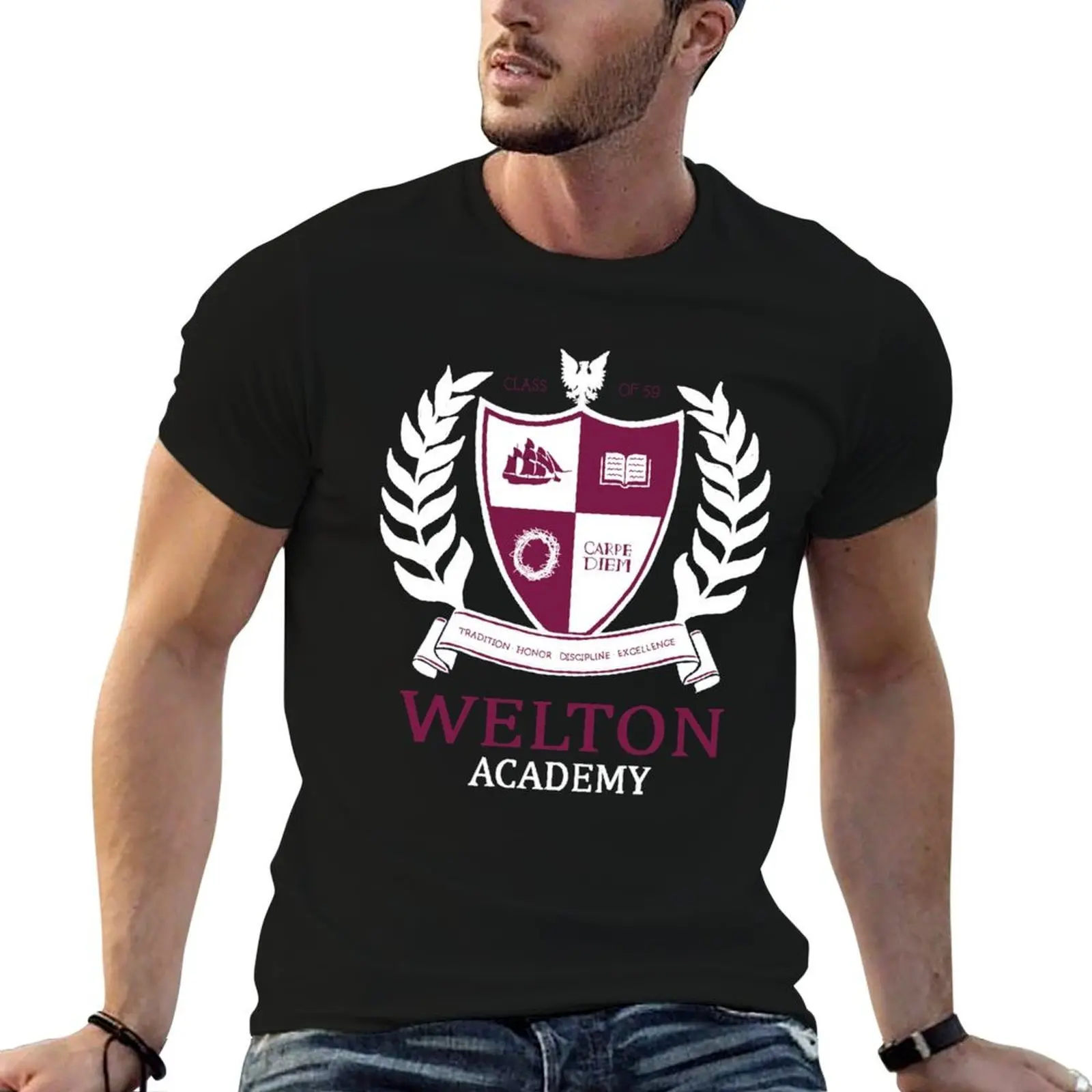 

Welton Academy Emblem T-Shirt men t shirt cotton 100% essential t shirt t shirt man cotton T-shirt