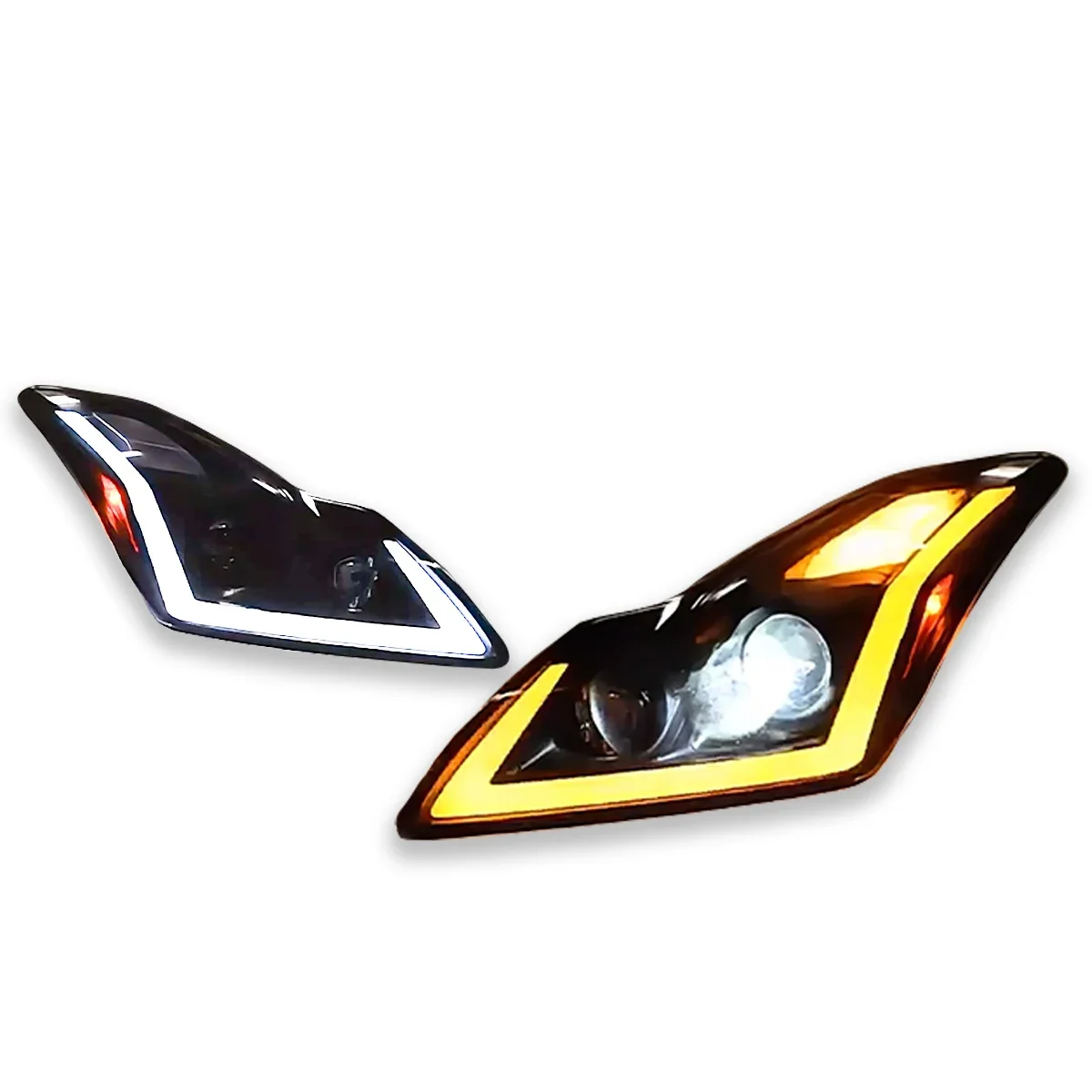

G25 G35 G37 Headlights 2006-2012 Light Emitting Diode Engine Headlights Daytime Running Lights Typical Lights