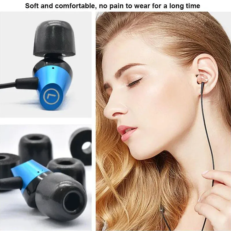 Almohadillas de espuma viscoelástica de repuesto para auriculares, almohadillas de Calibre L, M y S de 4,5mm, tapa para auriculares internos, esponja de algodón para los oídos, 12 pares