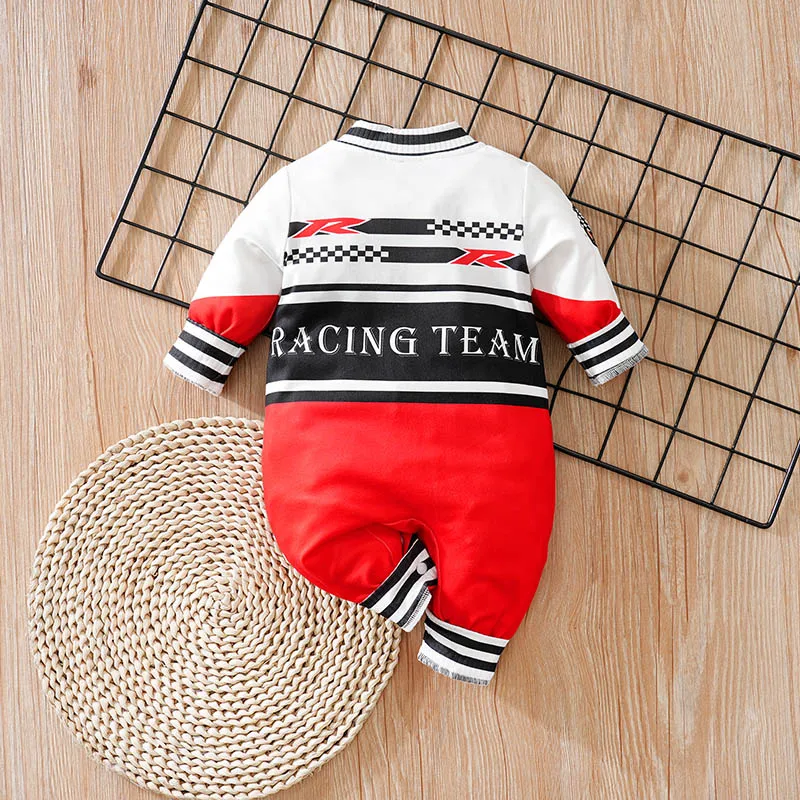 Baby Motorcycle Style Jumpsuit Fashionable And Handsome Baby Boy Long Sleeved Clothes Personalized Baby Clothes