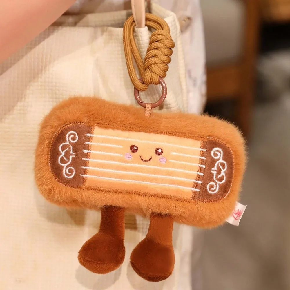 Mochila pingente instrumento simulado chaveiro recheado macio chinês cítara pingente kawaii conforto guzheng pingente presentes