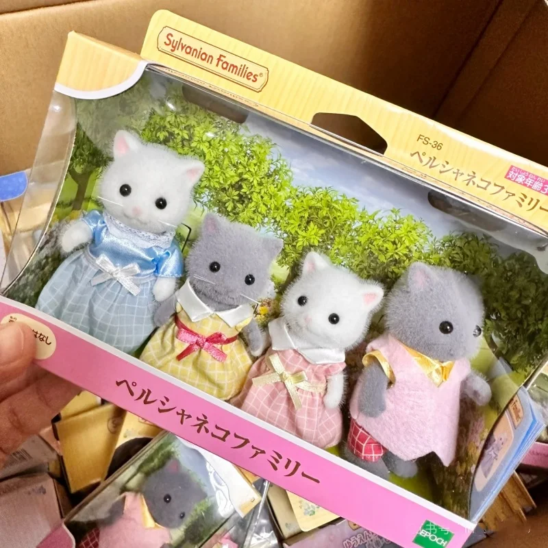 Sylvanian Families Original Persian Cat Family Accessories Clothes Furniture Houes  Play House Doll Toy Doll Toy Birthday Gift