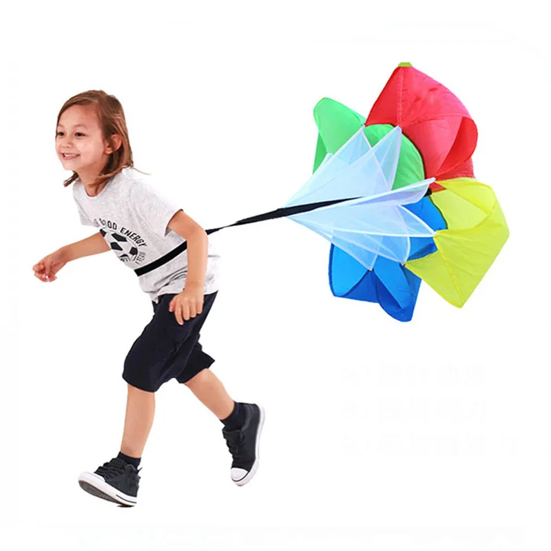 Speed Training Running Drag Parachute, Resistência para Esportes, Outdoor Integração Sensorial, Jogos Infantis, Spiele Kinder, Arco-íris