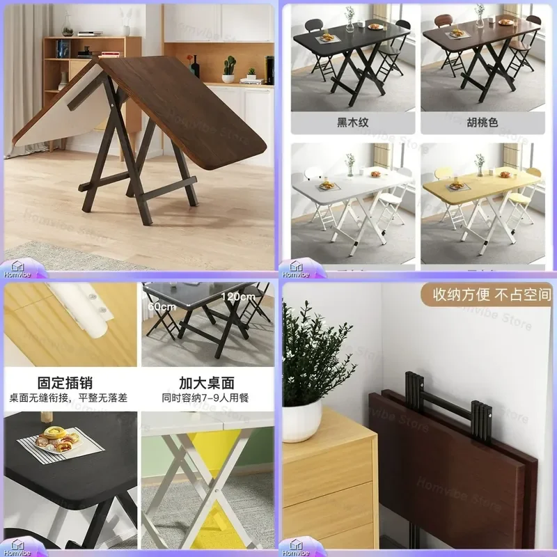 for Spot folding dining table Household rectangular eating table Outdoor stall wholesale Simple set of tables and chairs