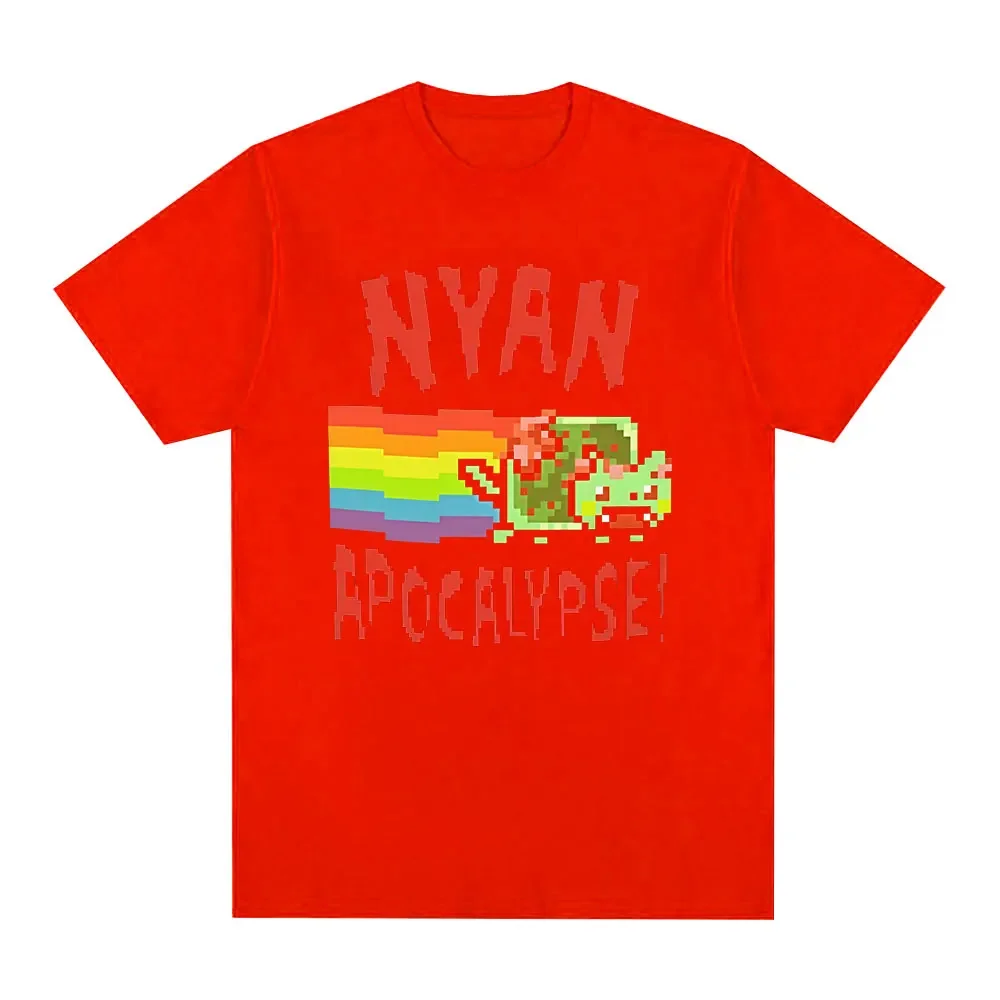 Nyan Rainbow Cat Lustiges Meme T-Shirt Herren Damen Kleidung Mode Lässige T-Shirts Kawaii Harajuku Kurzarm T-Shirts Streetwear – Detail 5