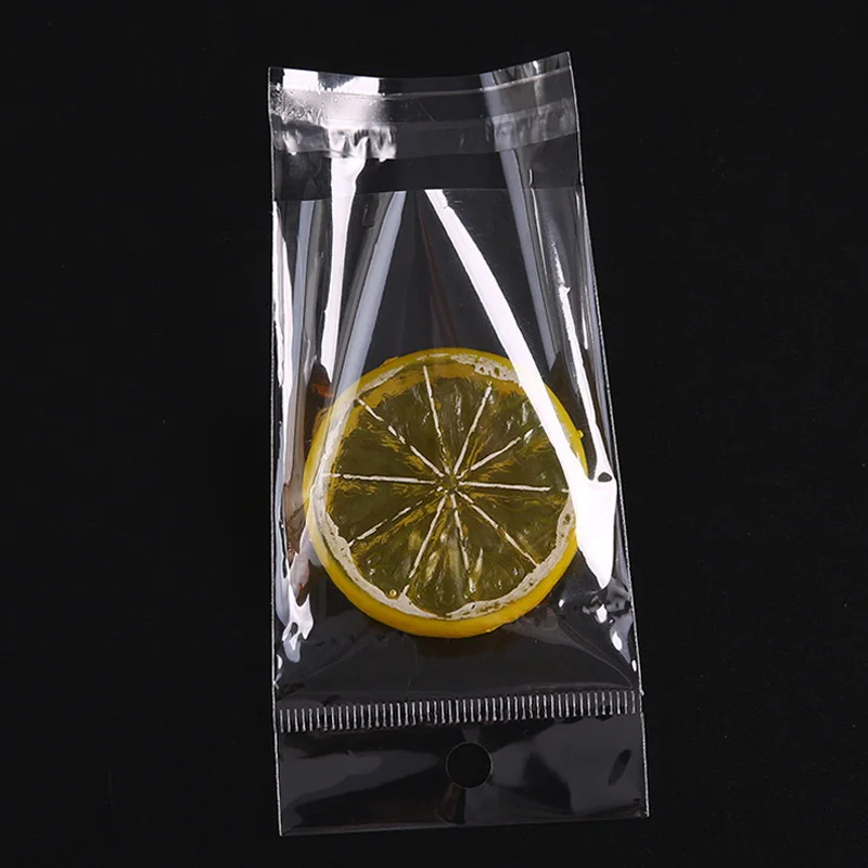 transparent plastic hanging self-adhesive bag, self-sealing jewelry, candy packaging, re-sealable gift biscuit packaging bag