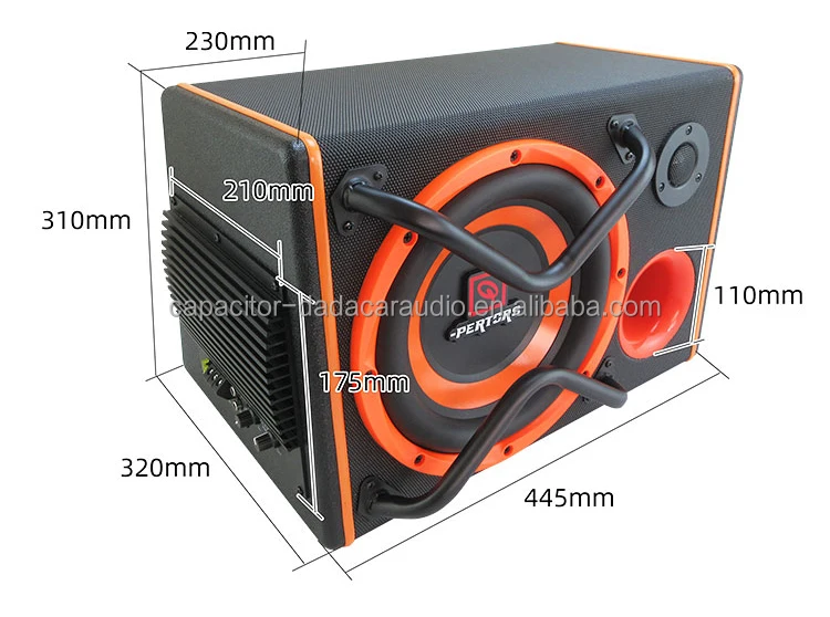 factory QPERTORS QP-10CTA 400W  10inch Car Audio Active Subwoofer With Tweeter  Built-in amplifier