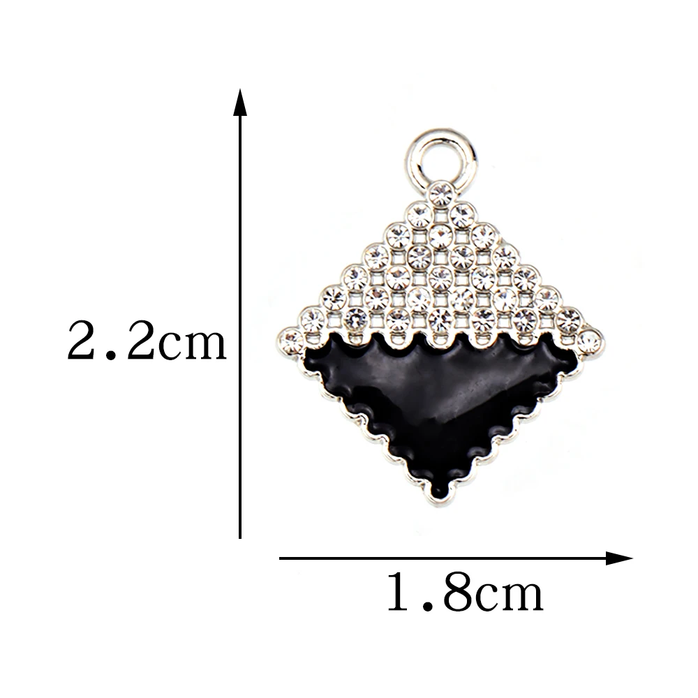 10 قطعة/الوحدة لامعة المينا سبائك كريستال مستطيلة سحر حساسة قلادة أقراط قلادة صنع المجوهرات اكسسوارات بالجملة #1