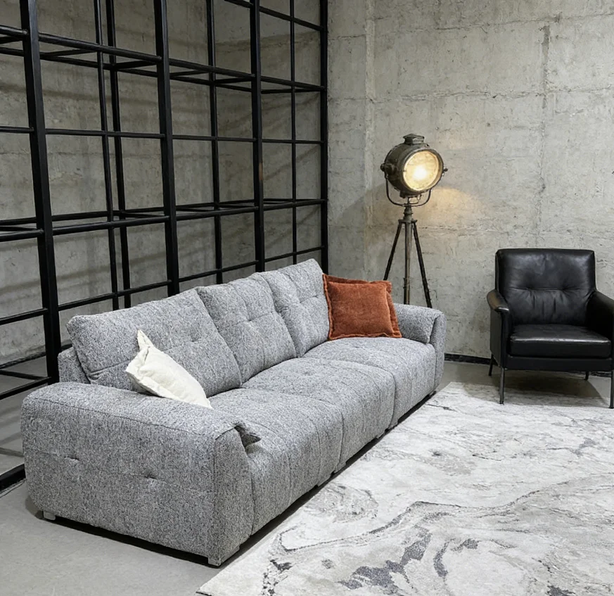 Commercial-grade Cotton-linen Sofa Heavy-duty, Sturdy Office Lounge Sofa Workplace Furnishing Suite