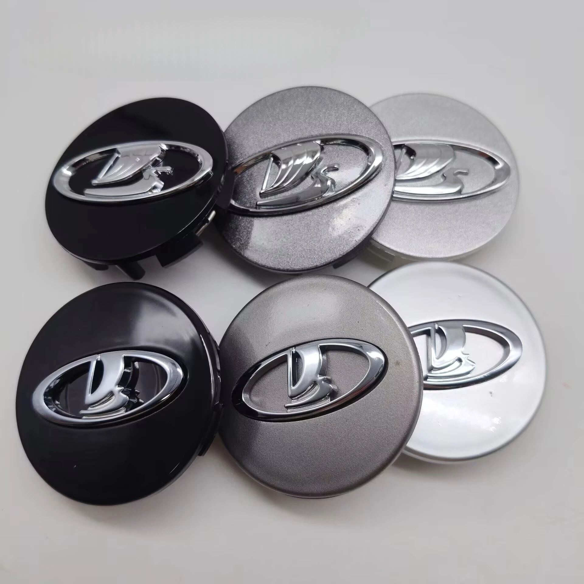 Juego de 4 Tapas Centrales para Ruedas de Coche de 57 mm, Cubiertas para Llantas, Compatibles con Lada 2107 Samara Largus Vesta Priora Niva Granta Kalina 2106