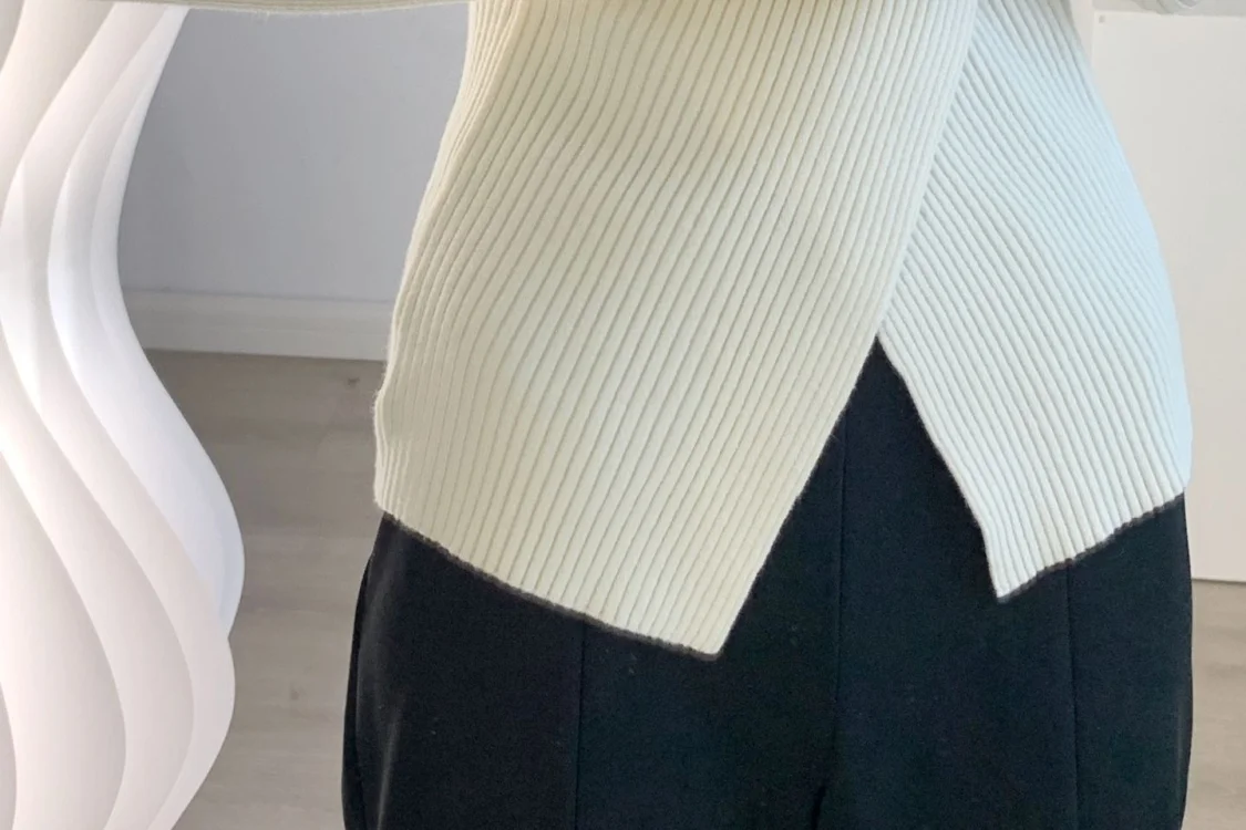 Cardigan sensoriel au Design pour femmes, chemise à Base tricotée, pull ajusté, col en v, haut à manches longues