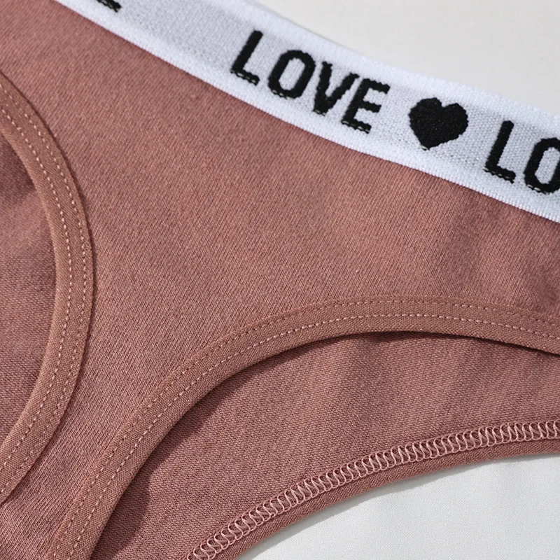 7Pcs Women Sexy Thongs Low Waist Panties Underwear Letter Girls Briefs Cotton G-String Breathable Ladies Panty Female Lingerie