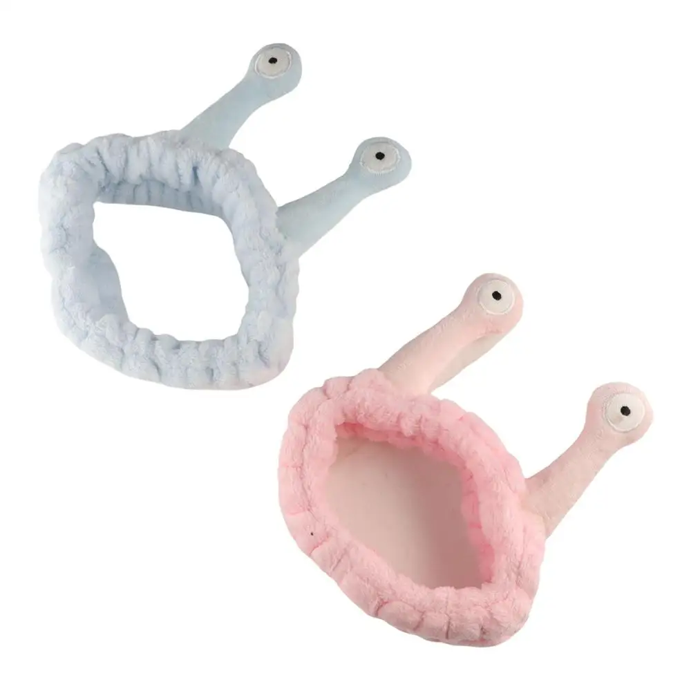 Sweet Cartoon Snail Headband Elastic Fluffy Plush Hairband Headband Non-slip Hair Hoop Wash Face