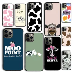 Autumu Cute Cow Moo Phone Case Cover for iPhone 16 15 12 mini 11 13 14 Pro Max SE 2020 Apple 6S 7 8 Plus Coque