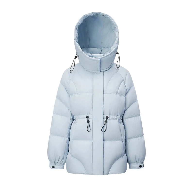 Chericom Women's Down Jackets 2025 Winter Drawstring Hooded Stand Collar Down Coats Fashion Sporty Commute Outerwear Y309098Y