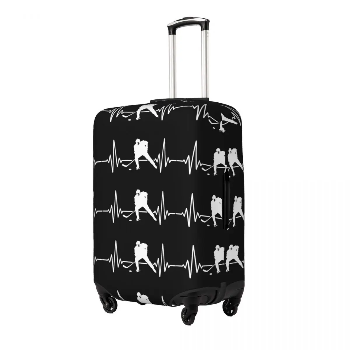 

Ice Hockey Heartbeat, Hockey Heartbeat Suitcase Cover Protection Elastic Trip Luggage Protector Covers for 18-32 Inch