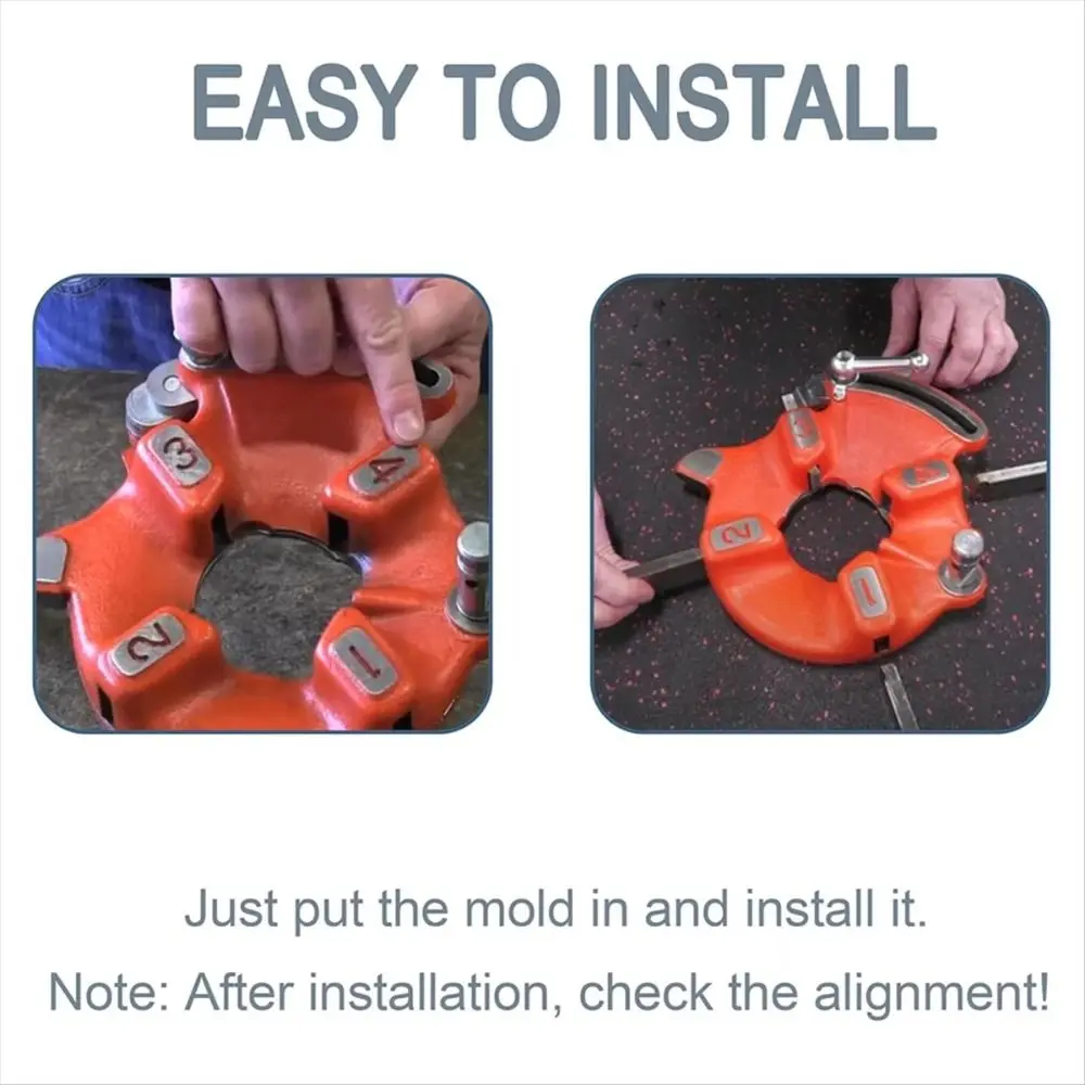 Fast Pipe Preparation 47770 Pipe Threader Set Durable High-quality Universal Die Heads Threader Tool Efficient Alloy Steel