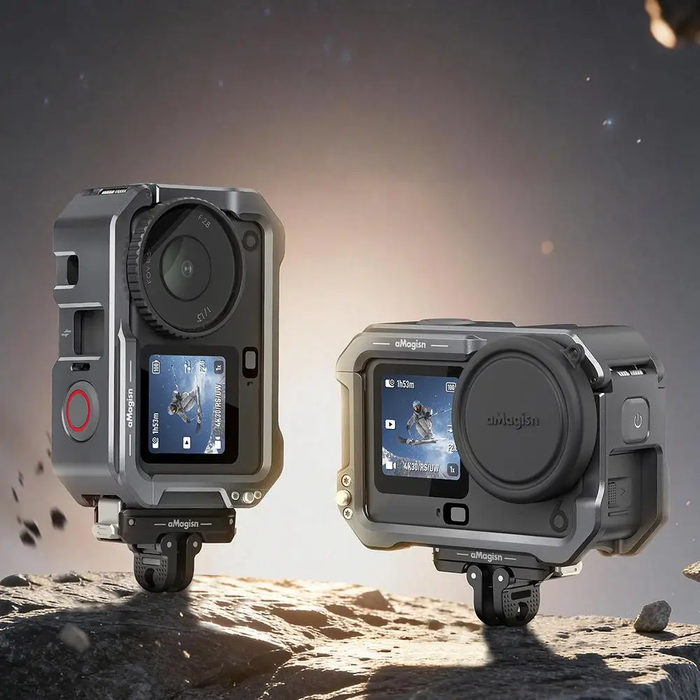 

for dji OSMO Actioon 6 Metal Rabbit Cage Aluminum Alloy Quick Release Sports Camera Protective Frame With Silicone Lens Co P6Y4