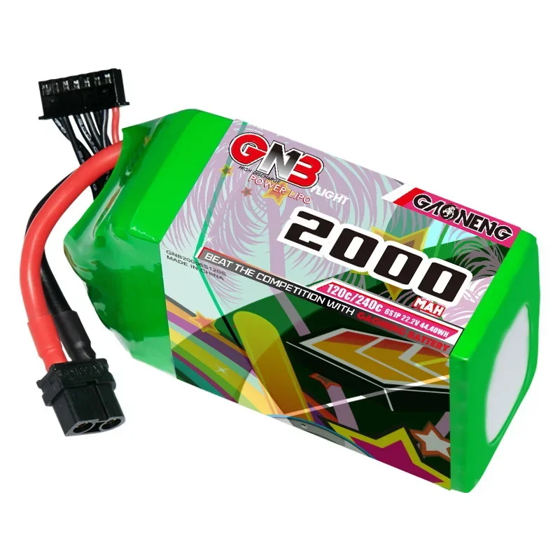 GNB 2000mAh 6S 22,2V LiPo | 120C-240C Burst | Plugue XT60 para helicóptero RC/Quadcopter/Drone de corrida FPV ​