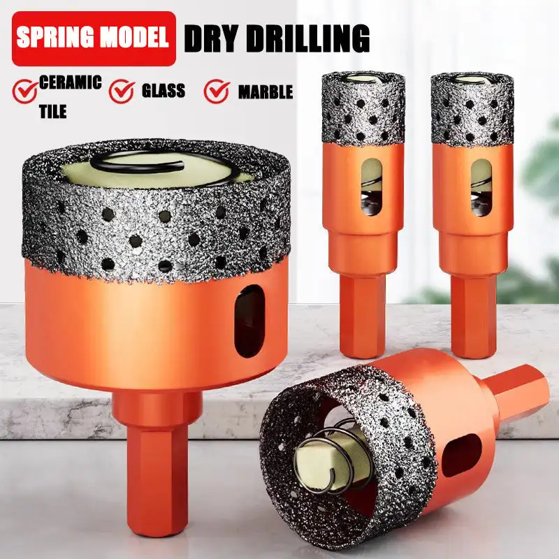 20-60mm Diamond Brazed Core Dry wet Drill Bit for For Marble Granite Brick Tile Ceramic Concrete Drilling