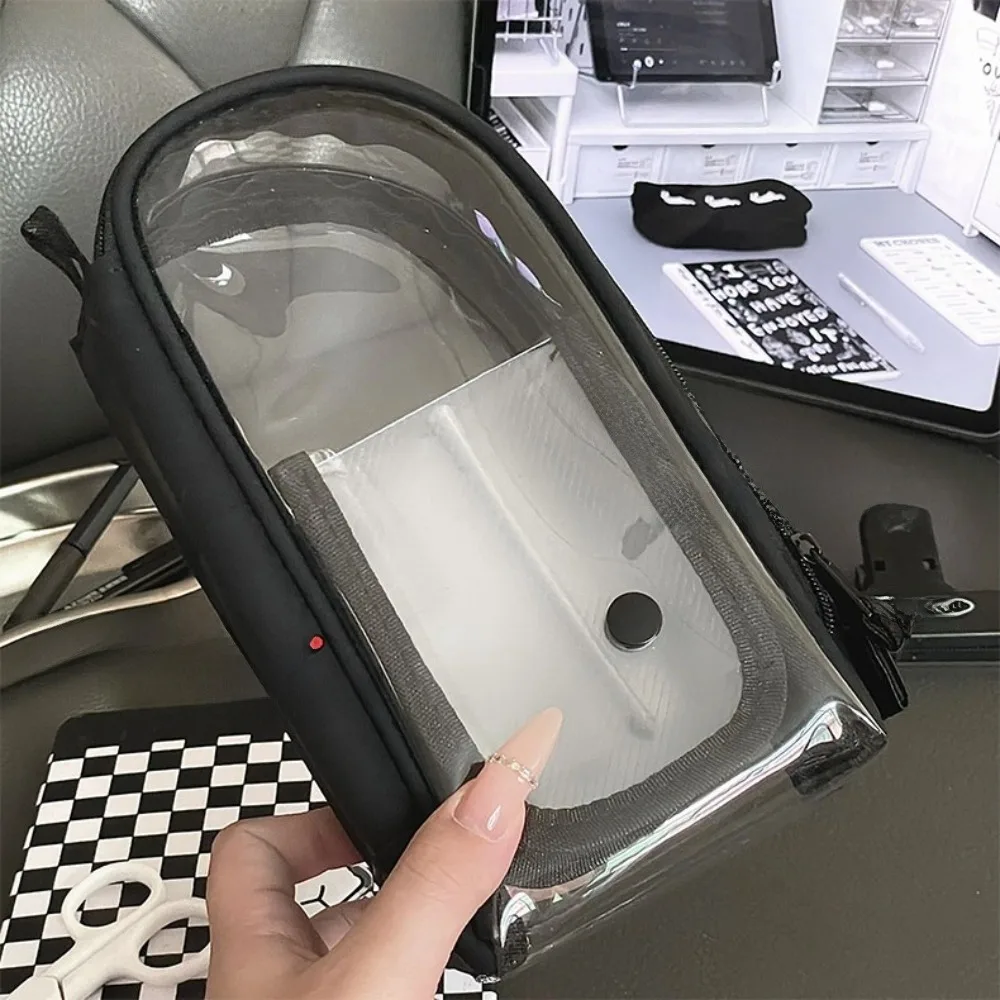 

Пенал-органайзер 2-в-1: портативный, вертикальный, для стола, с магнитным выдвижным ящиком, милый дизайн