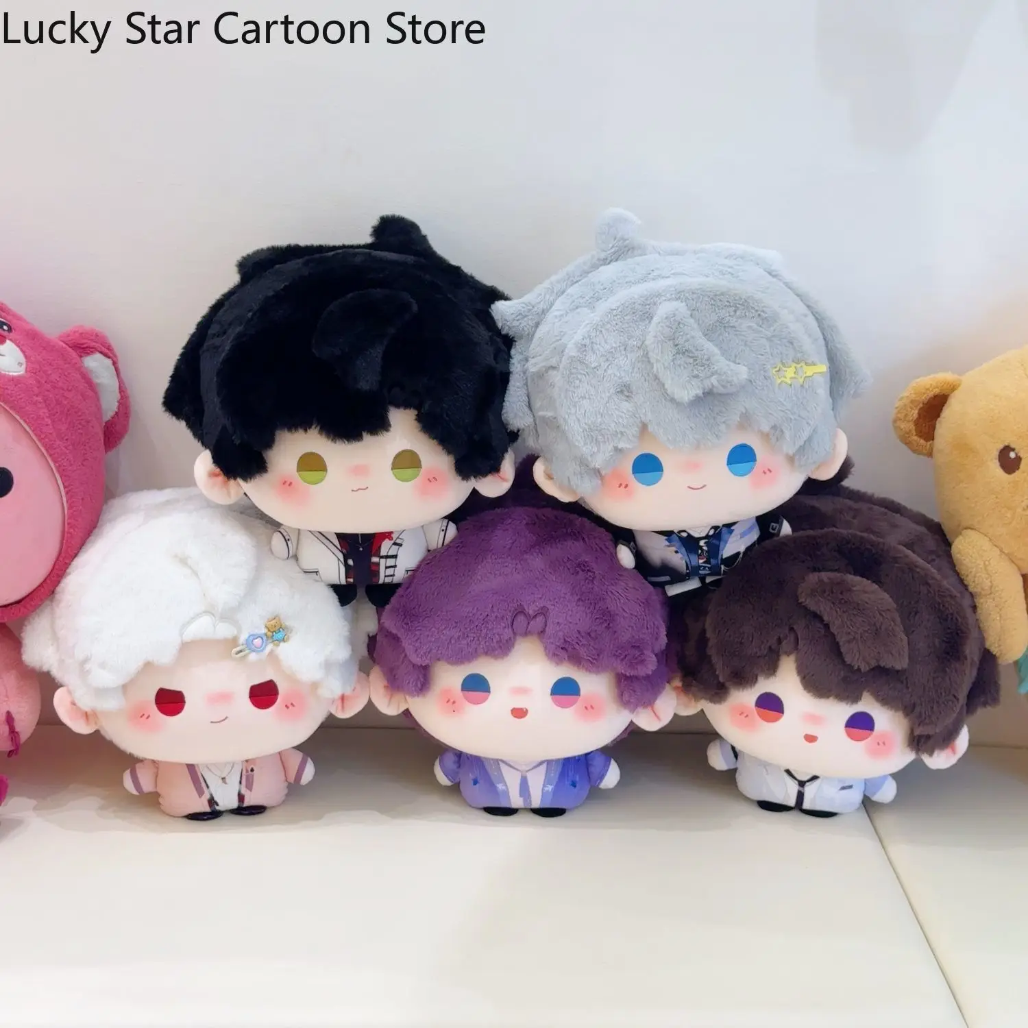 

Anime Love and Deepspace Sylus Rafayel Zayne Caleb Xavier Cosplay Cartoon Fluffy Big Head Pillow Puppet Pendant Keychain Xmas