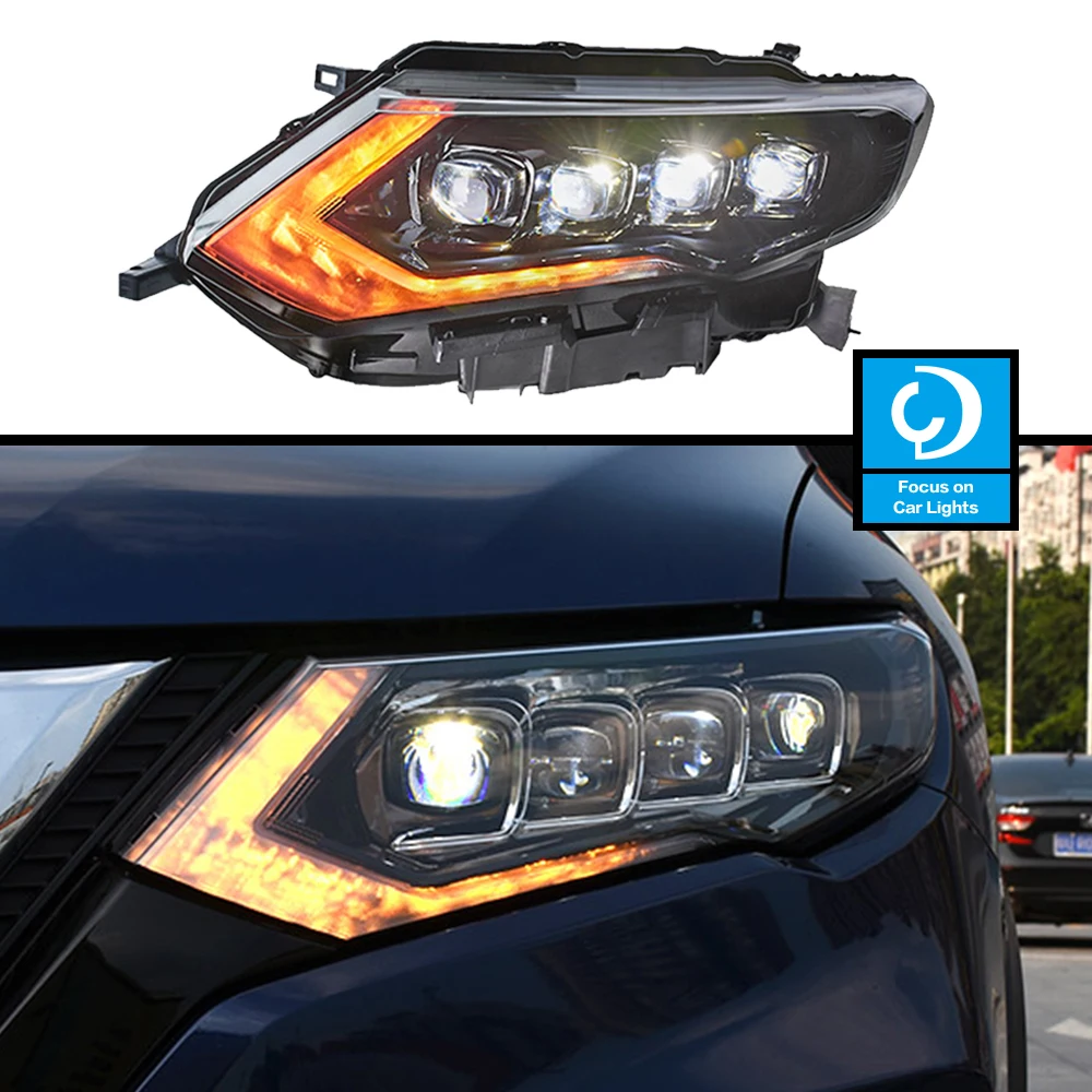 Car Front Headlights For Nissan X-Trail Xtrail LED 2017-2021 HeadLamp Styling Dynamic Turn Signal Lens Auto Accessories Assembly