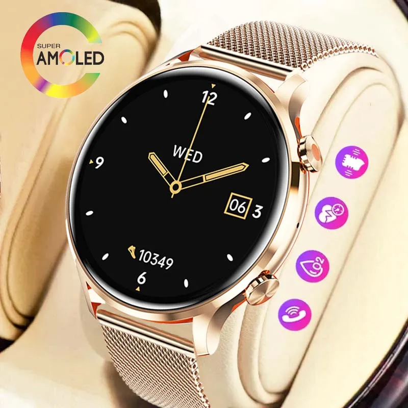 

2023 Original Fashion Women's SmartWatch Bluetooth Call Waterproof Heart rate Temperature Tracker Women's Smartwatch For Android