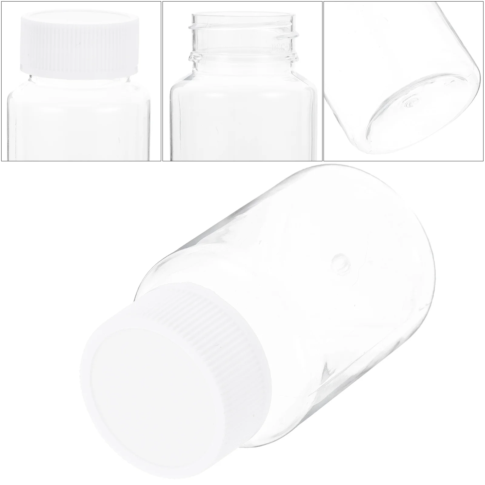 20Pcs Clear Plastic Storage Bottles Screw Lid Sealing Leakproof Containers for Pills Vitamins Powder Granules Experimental Home