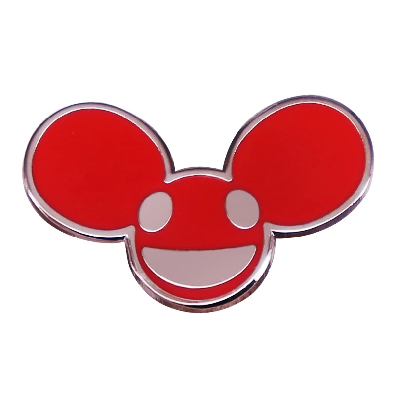 Cartoon Red Mouse Head Brooch Funny Clothes Backpack Decoration