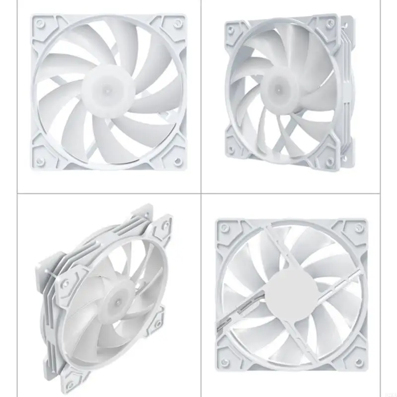 62KA Universal 12cm RGB Computer Case مروحة تبريد لحقيبة الكمبيوتر المكتبية، عمر طويل ومبرد سهل التركيب