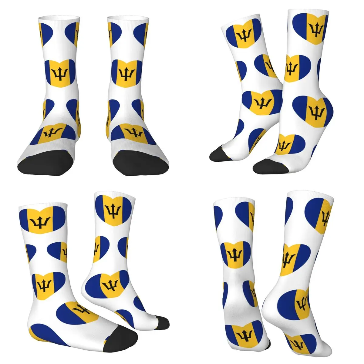 

Носки с флагом Барбадода в форме сердца для настоящих бабанов, чулки высокого качества в стиле Харадзюку, длинные носки для мужчин и женщин, рождественские подарки