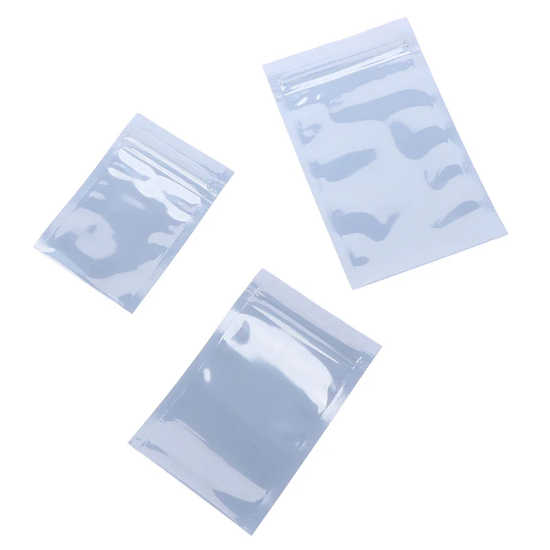 100Pcs Antistatic Storage Bag Ziplock Bags Resealable Pouch for Package Instrument Chip Electronic Accessories Pouches