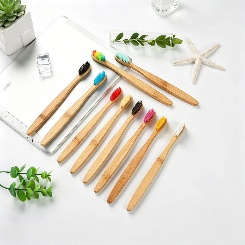 200/1PC Cross Border Single Bamboo Toothbrush Natural Bamboo Toothbrush Tablet Bamboo Products Toothbrush