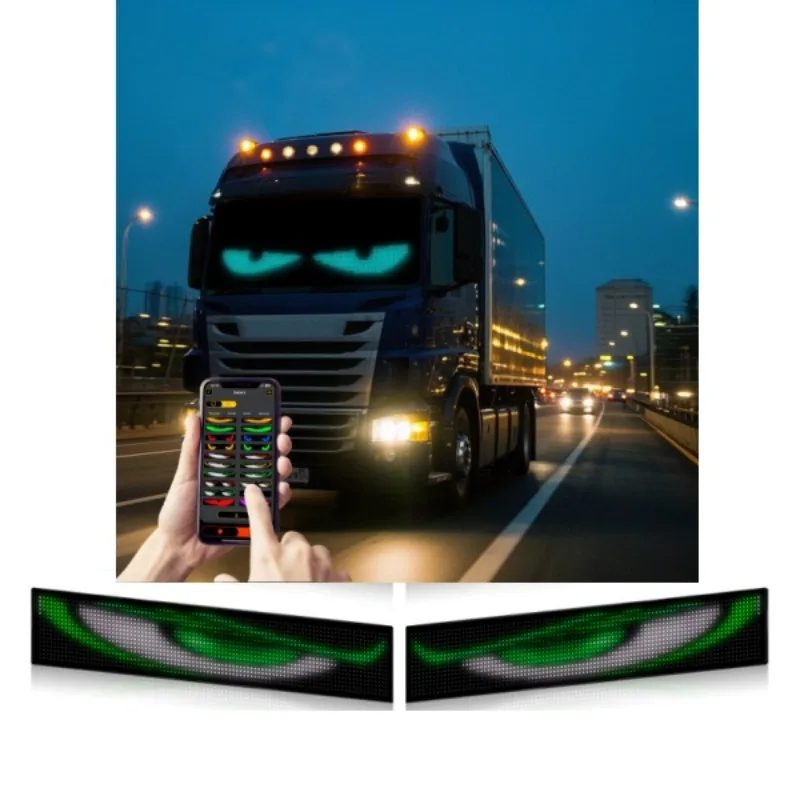 

Free Design App Control Devil's Eye Flexible Light Emitting Diode Matrix Panel Advertising Car Light Emitting Diode Screen