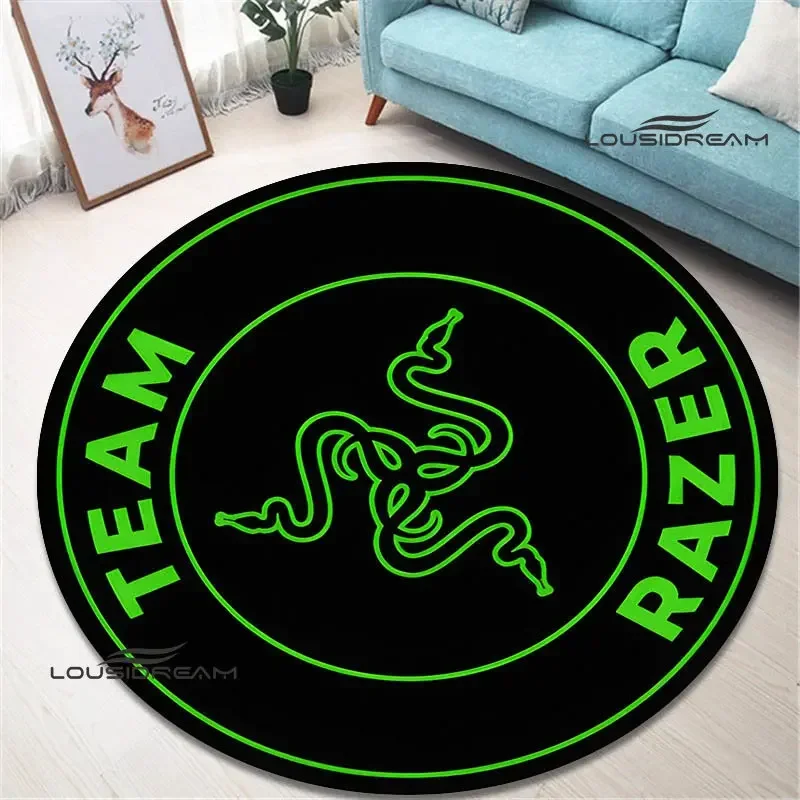 3D game razer logo bedrukt rond tapijt antislip tapijt schattig tapijt keukenmatten voor vloermatten voor slaapkamer verjaardagscadeau