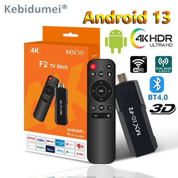 Clé TV intelligente 8K ATV, prise en charge du vidéo Android 13, 4K BT4.0 RK3228A Quad-Core MX10 F2, lecteur multimédia, coffret de jeu pour Google YouTube