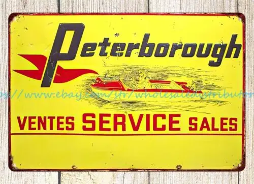 wall decor ideas Peterborough Boats Sales & Service metal tin sign