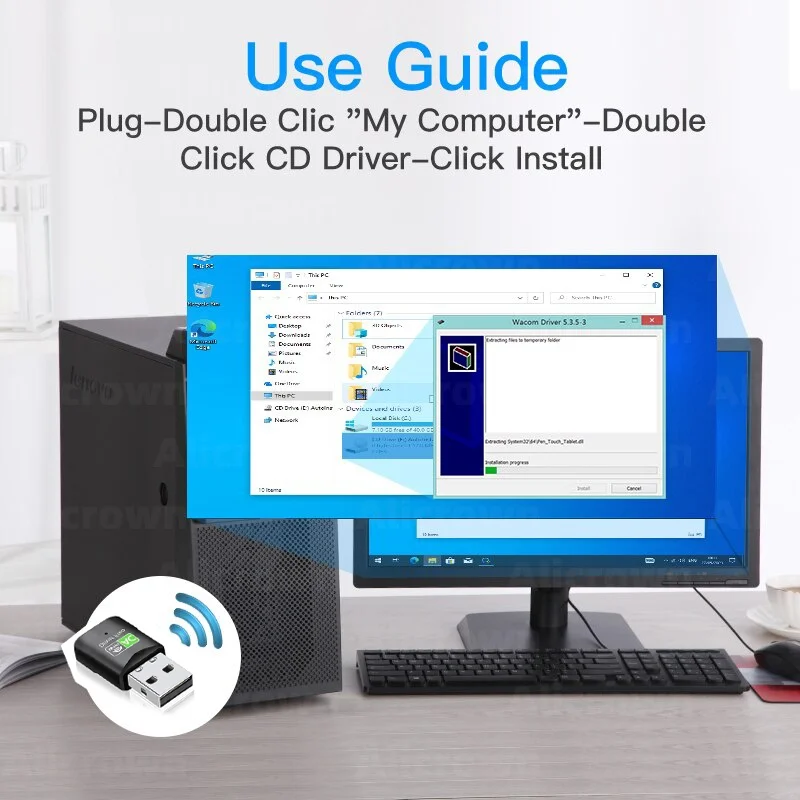 USB 600Mbps WiFi Adapter Dual Band 2.4G/5GHz Dongle 802.11AC Ethernet Network Card  Mini Computer Wireless Receiver DRIVER FREE