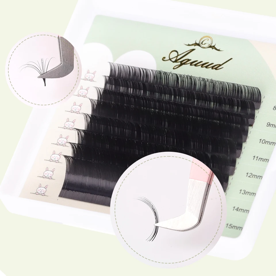 AGUUD 8 Rows Mix8-15 Russian Volume Classic Eyelashes Extensions Cilios Premium Cashmere Individual Lash Extensions Makeup