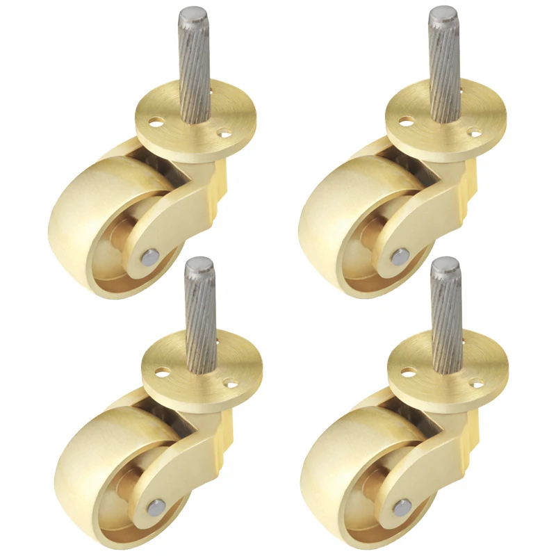 

Retro 4PCS 1.25inches Pure Brass Casters Wheels Table Chair Sofa Couch Bar Piano Universal Furniture Castors 360° Swivel Rollers