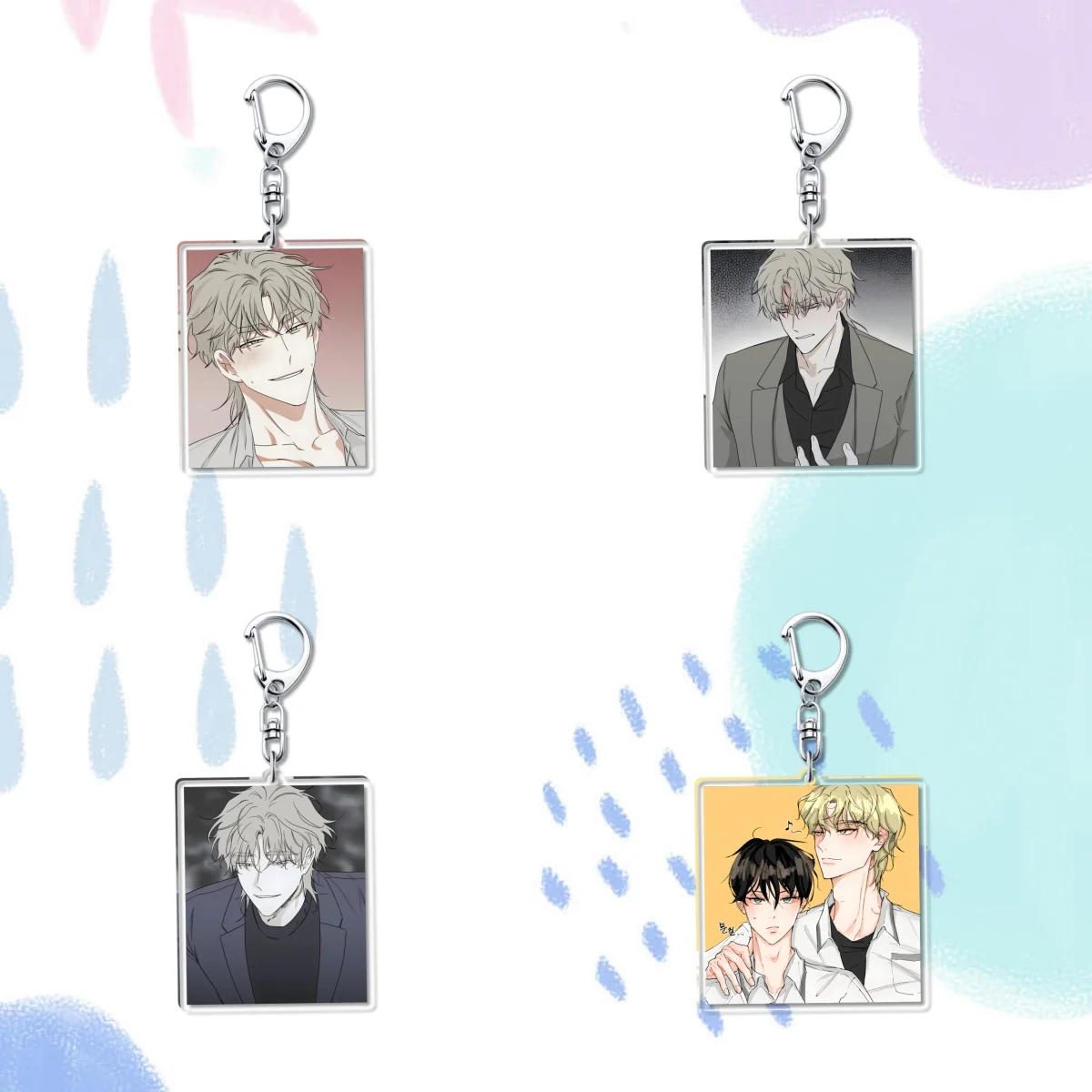 Anime Manga Waterside Night Yaoi Couple Keychain Low Tide In Twilight Taeju Cartoon Figures Pendant Key Chain 6CM