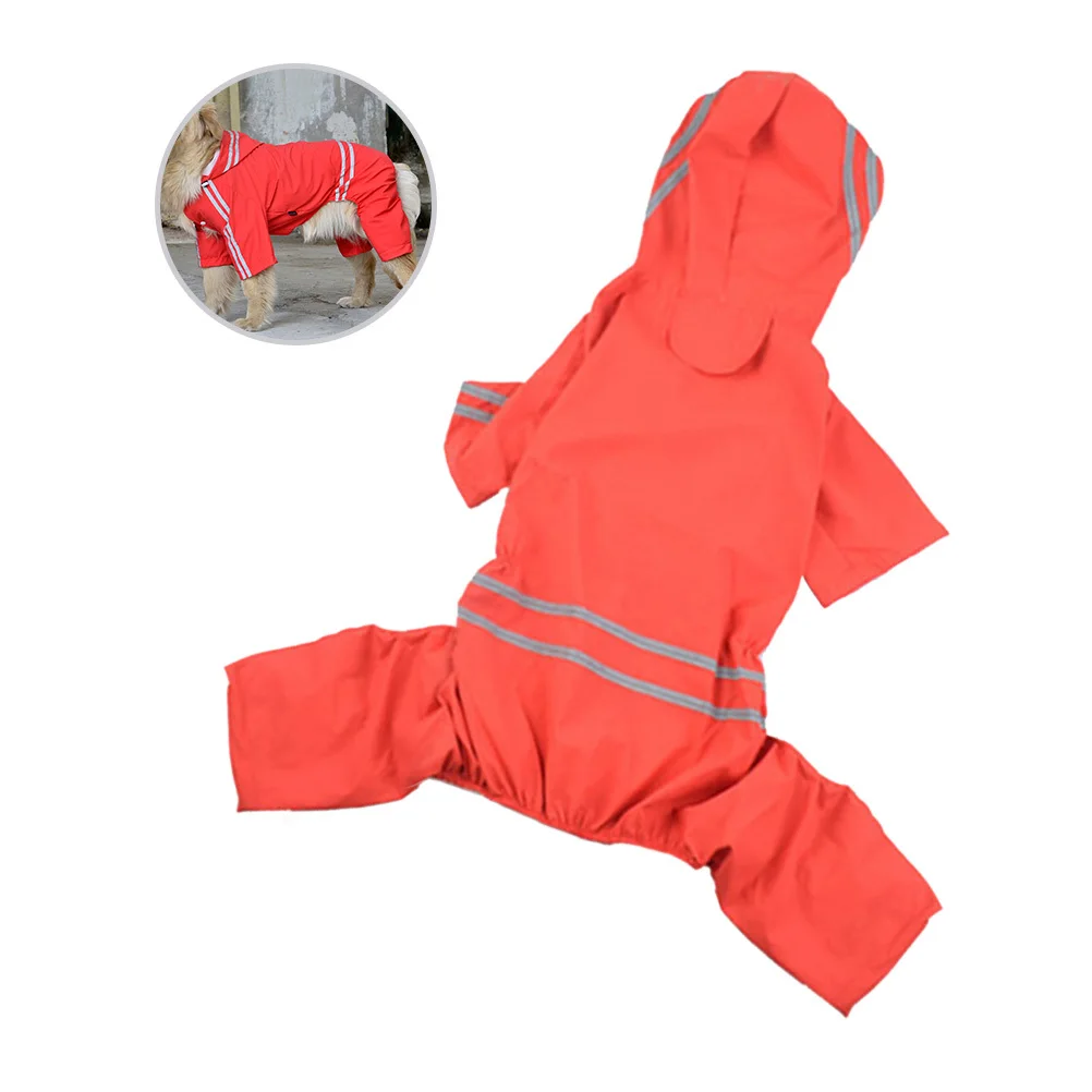 

Dog Raincoat Puppy Rain Coat Hood Reflective Waterproof Breathable Lightweight Pet Rain Jacket Small Dog Rainwear 4xl Red