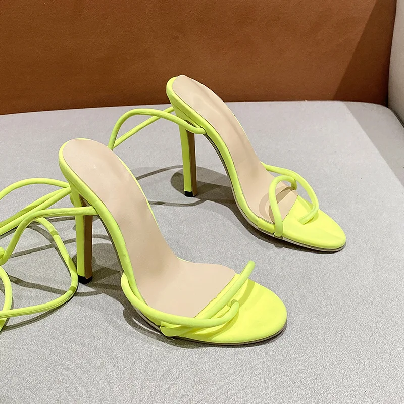 Female Sandal Strappy Heels Comfort Shoes for Women Open Toe Large Size Girls  2025 Beige Stiletto Peep Fashion Big Sexy High El