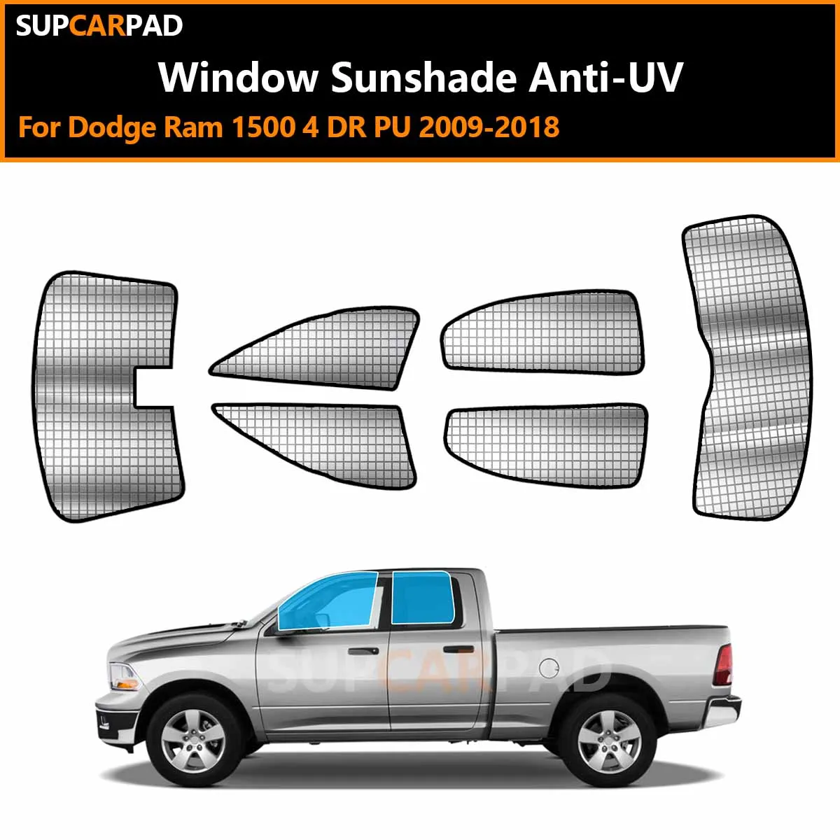 

Для Dodge Ram 1500 4 DR PU 2009-2018: Индивидуальные солнцезащитные шторки на окна автомобиля, анти-УФ, визоры на окна, аксессуары для защиты от солнца
