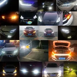 Luzes diurnas de carro, DRL fluindo, LED flexível, sinal de giro branco, olhos de anjo amarelo, 12V, 30cm, 45cm, 60cm, 2pcs 12 principais vendas drl e pisca - №11