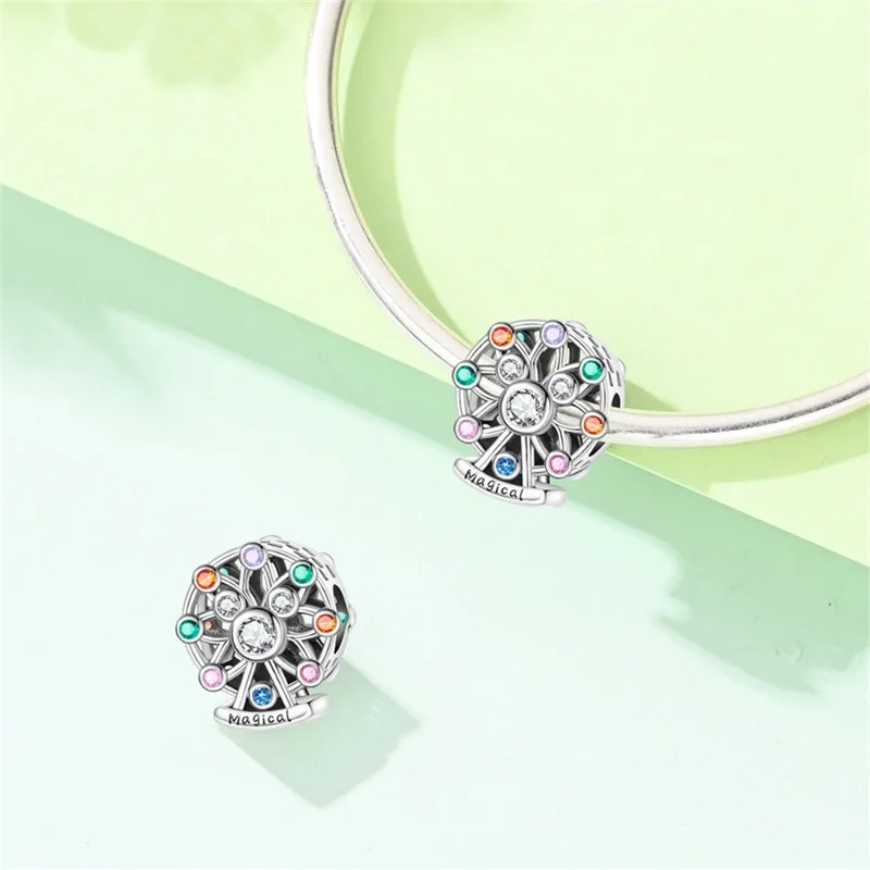 TK best-selling charming mouse magic cube ship pendant bead copper silver-plated DIY accessory bracelet necklace