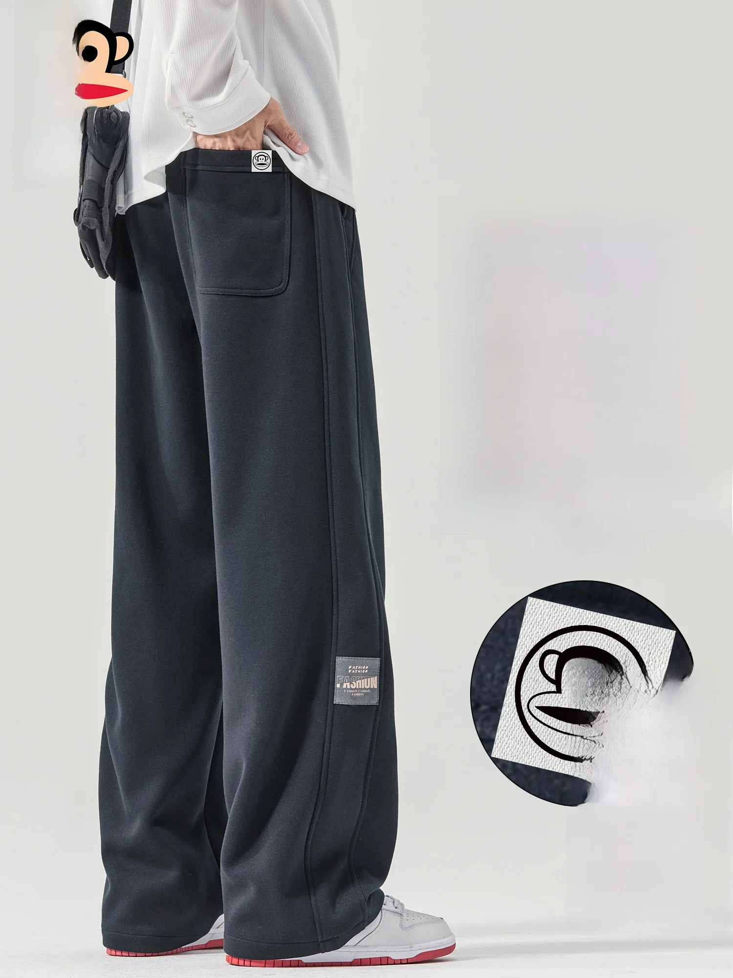 

Спортивные брюки PaulFrank Thiened Fce с прямым кроем и подкладкой из флиса, мужские повседневные брюки, теплые молодежные модные зимние брюки