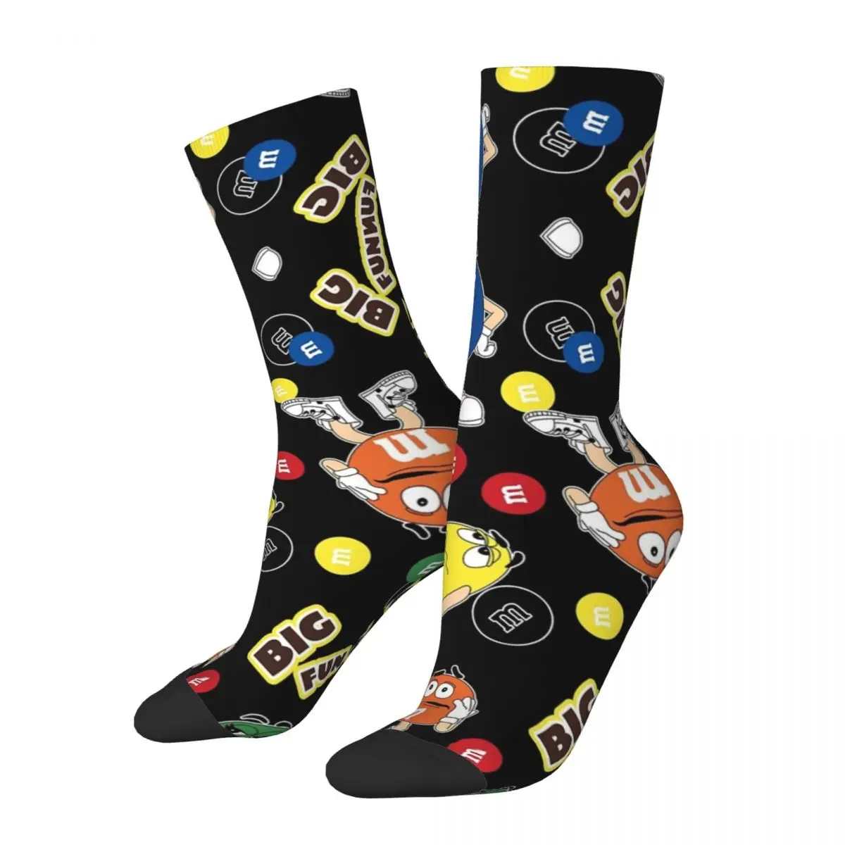 Funny Crazy Sock for Men Chocolate Delicious Candy Hip Hop Harajuku M Chocolate Happy Seamless Pattern Printed Boys Crew