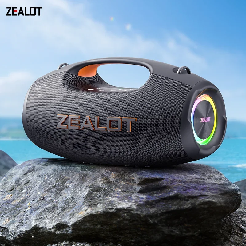 Image of EU-ZEALOT-S86 60W Tragbarer Bluetooth-Lautsprecher, IP67 wasserdicht für den Außenbereich, bis zu 20 Stunden Spielzeit, kraftvoller Klang für Camping, Party